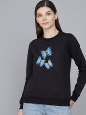Kotty Women Black Printed Sweatshirt