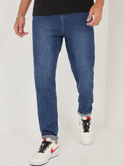 Kotty Men Blue Jean Low-Rise Clean Look Light Fade Stretchable Jeans