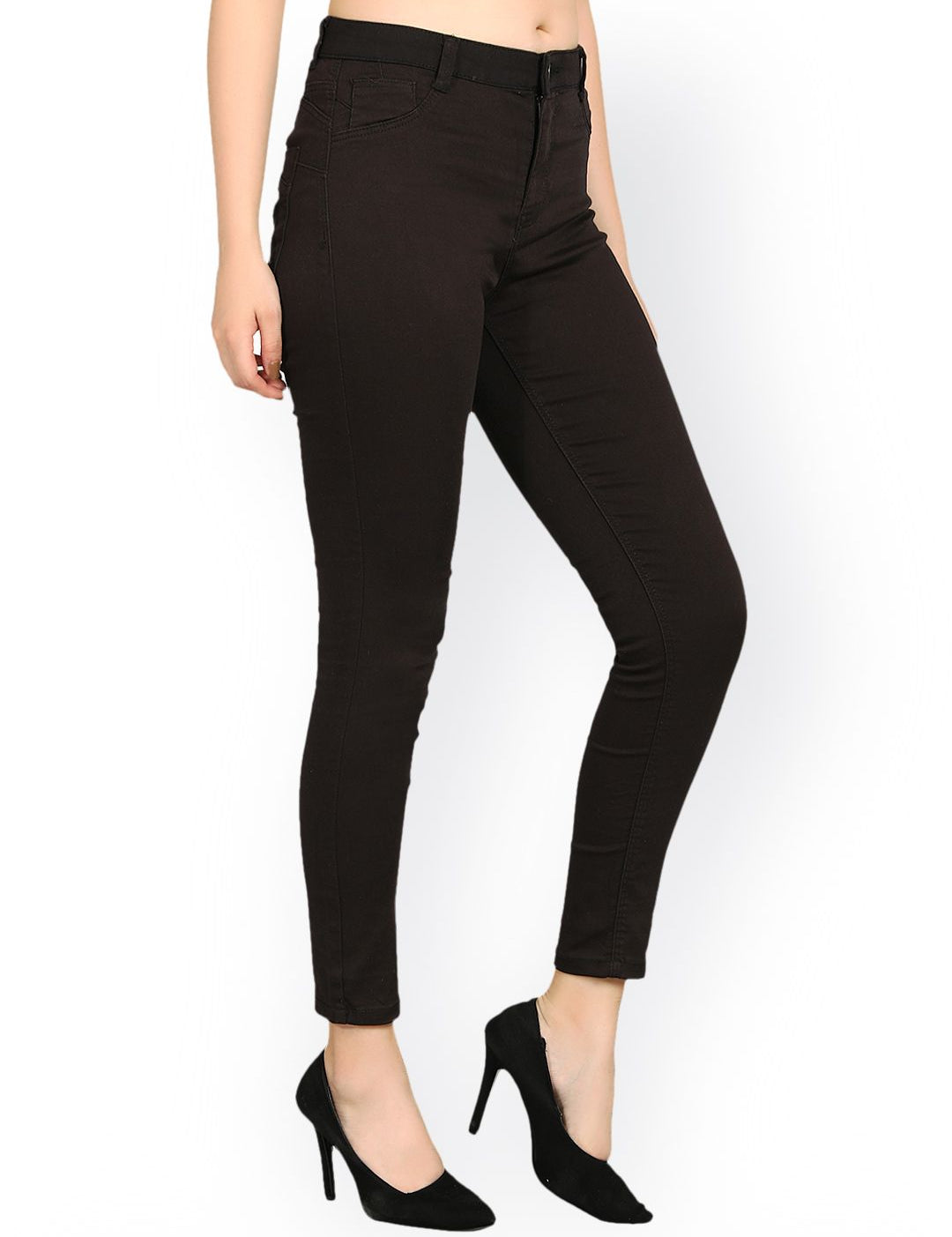 Kotty Women Black Skinny Fit High-Rise Clean Look Stretchable Jeans