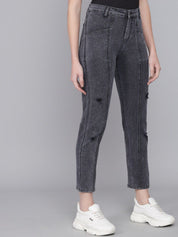 Kotty Women Black Skinny Fit High-Rise Mildly Distressed Stretchable Jeans