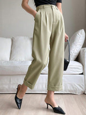 Kotty Women Relaxed Straight Leg Straight Fit Easy Wash Parallel Trousers