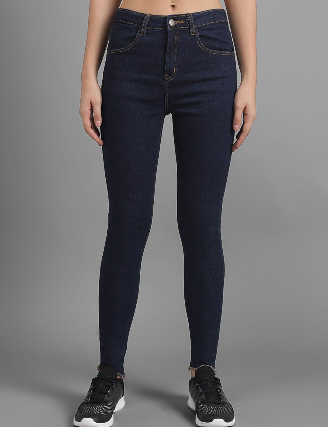 Kotty Women Navy Blue Super Skinny Fit Mid-Rise Clean Look Jeans