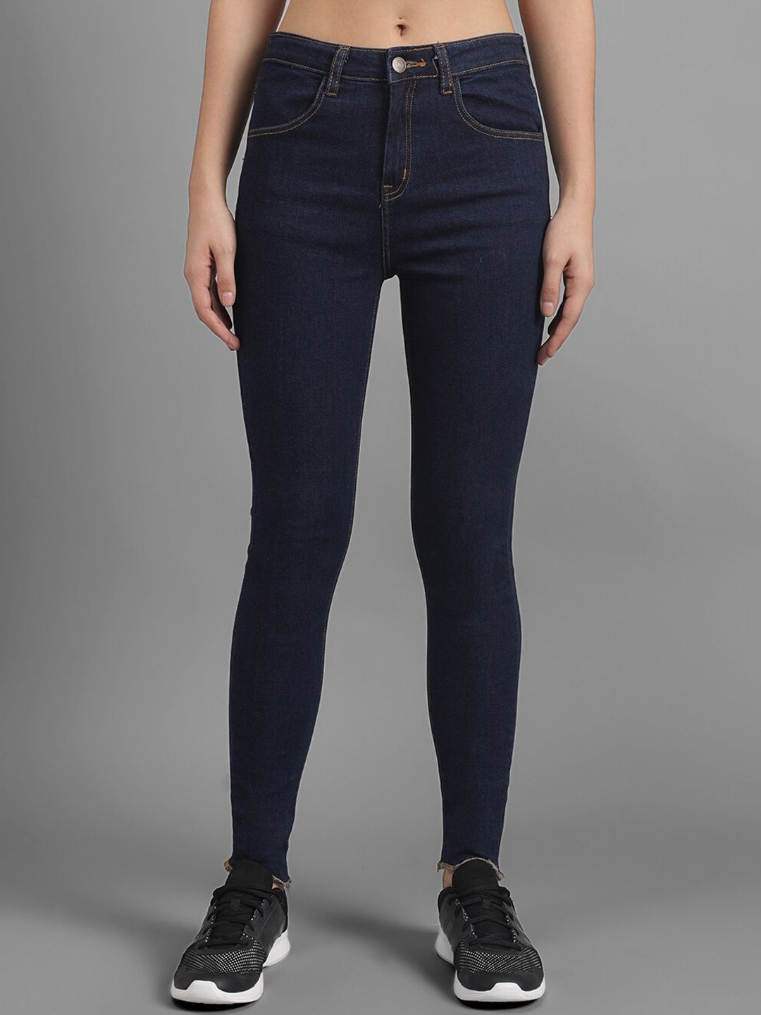 Kotty Women Navy Blue Super Skinny Fit Mid-Rise Clean Look Jeans