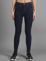 Kotty Women Navy Blue Super Skinny Fit Mid-Rise Clean Look Jeans