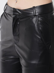 Kotty Women Black Relaxed Straight Fit Trousers