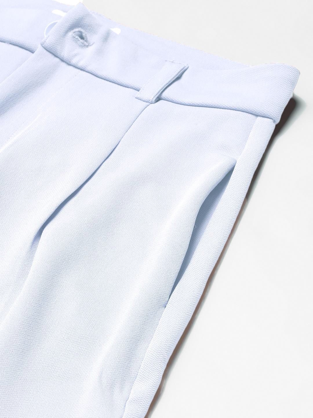 KOTTY BIZwear Women Purple Relaxed Straight Leg Straight Fit Easy Wash Pleated Trousers