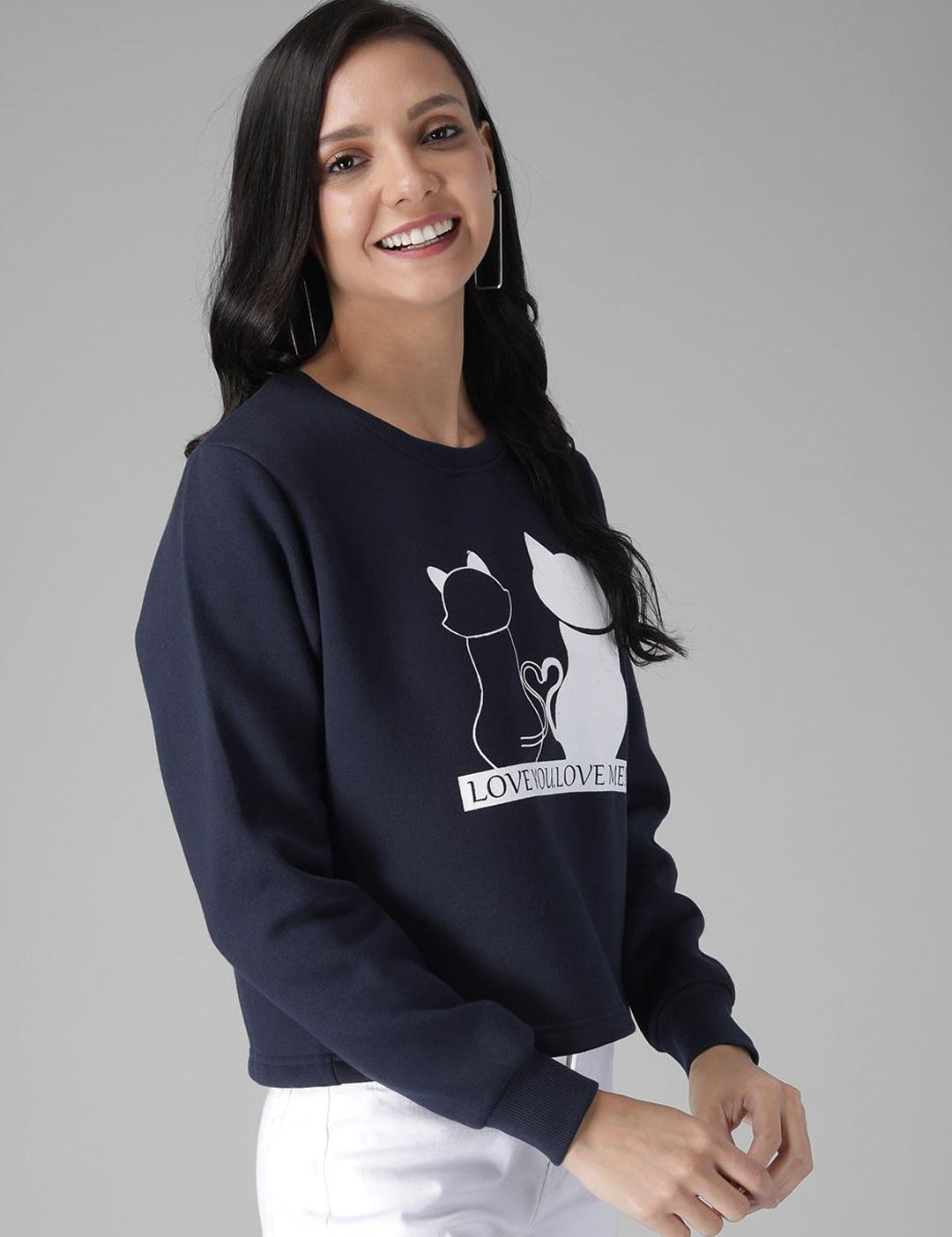 Kotty Women Blue Printed Sweatshirt