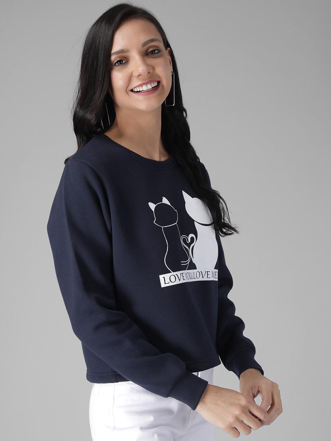 Kotty Women Blue Printed Sweatshirt