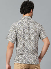 Kotty Men Cuban Collar Floral Printed Casual Shirt