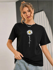 Kotty Floral Printed Oversize Cotton T-shirt