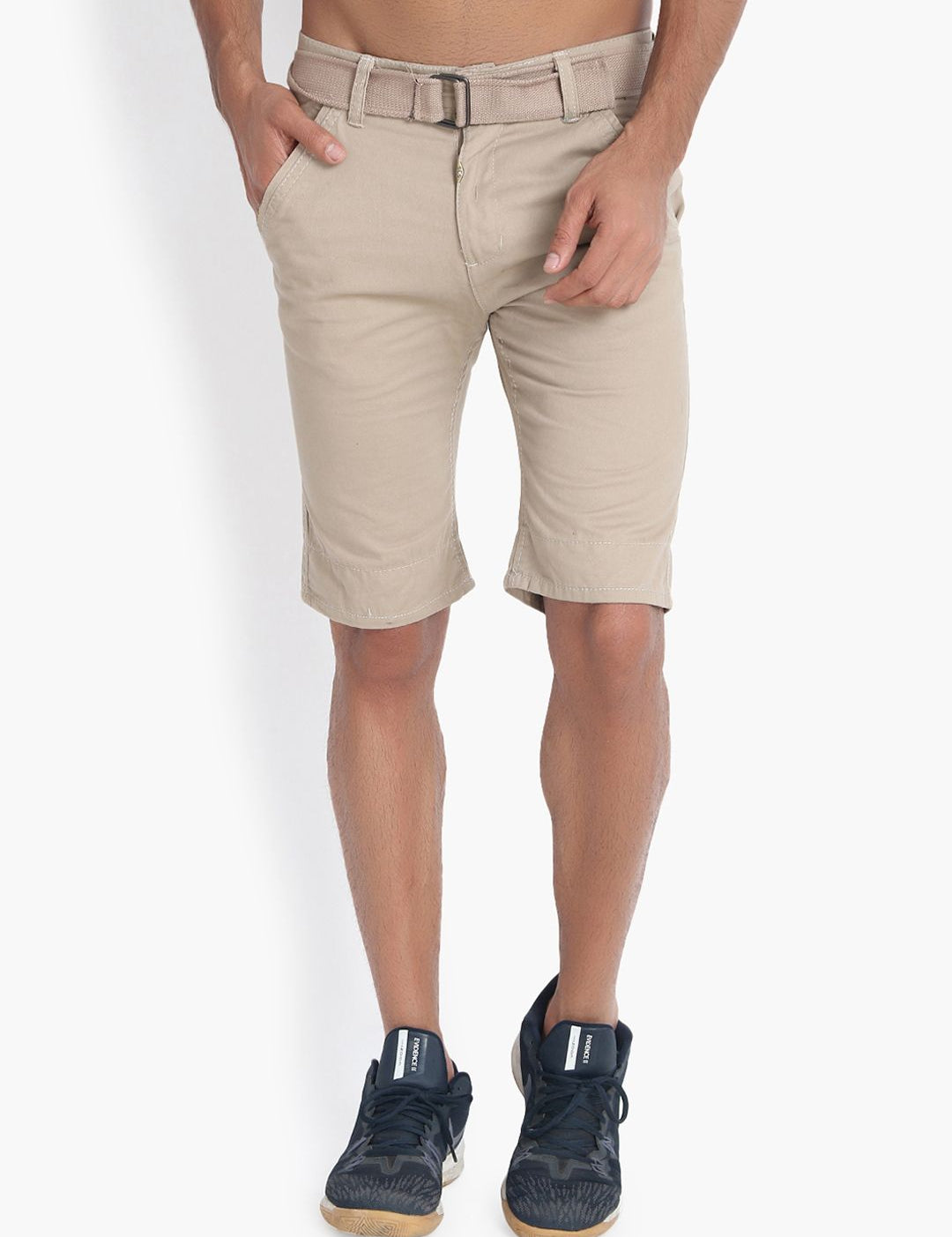 Kotty Men Beige Solid Regular Fit Shorts