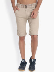 Kotty Men Beige Solid Regular Fit Shorts