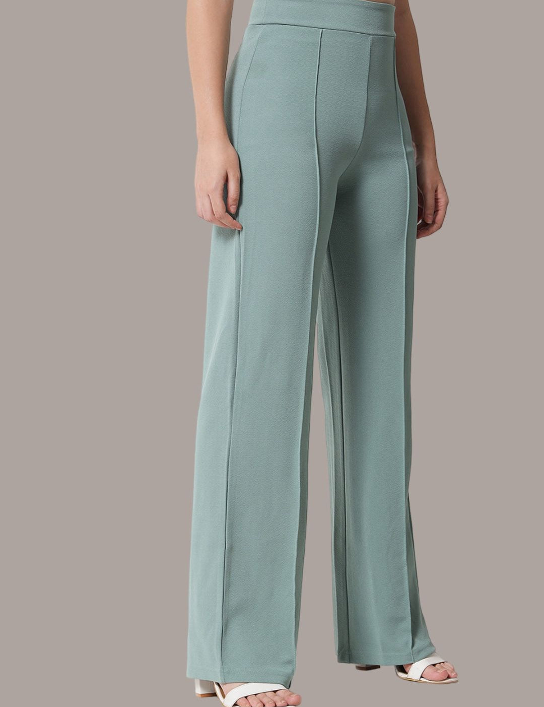 Kotty Women Pack of 2 Relaxed Straight Leg Straight Fit High-Rise Easy Wash Trousers