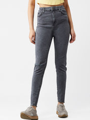 Kotty Women Grey Skinny Fit High-Rise Mildly Distressed Jeans