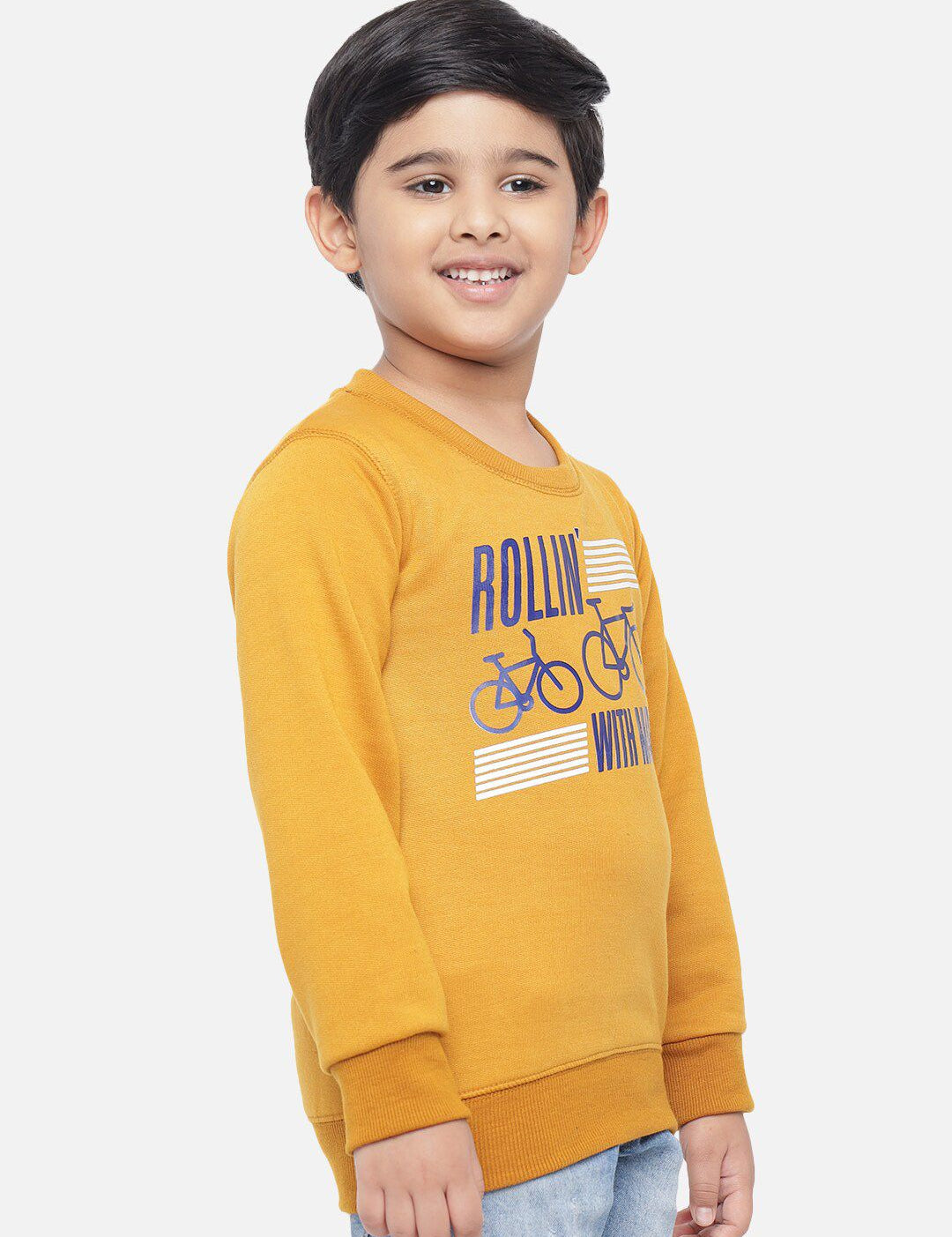Kotty Boys Yellow Printed Sweatshirt