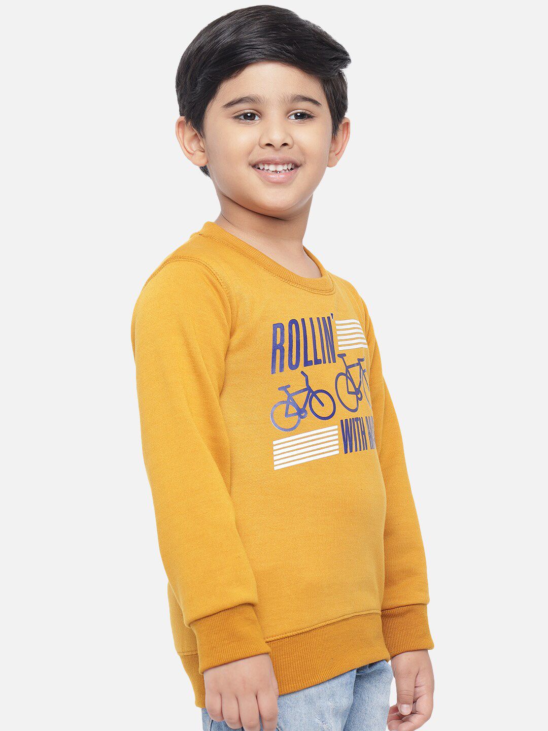 Kotty Boys Yellow Printed Sweatshirt