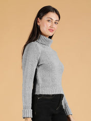 Kotty Women Turtle Neck Crop Pullover Sweaters