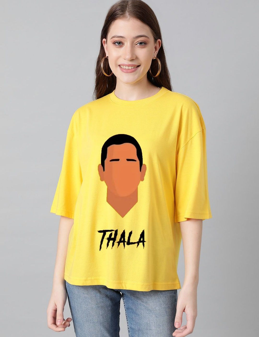 Kotty Women Graphic Printed Round Neck Cotton Oversized T-shirt