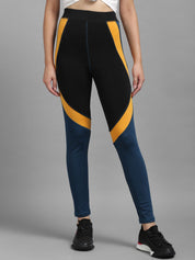 Kotty Women Blue & Black Colourblocked Tights