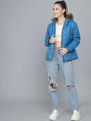 Kotty Woman Blue Lightweight Longline Puffer Jacket