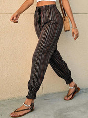 Kotty Women Black Printed Relaxed High-Rise Easy Wash Joggers