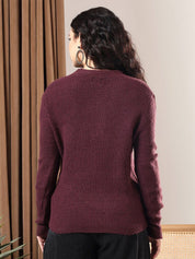 Kotty Women V-Neck Cotton Ribbed Cardigan