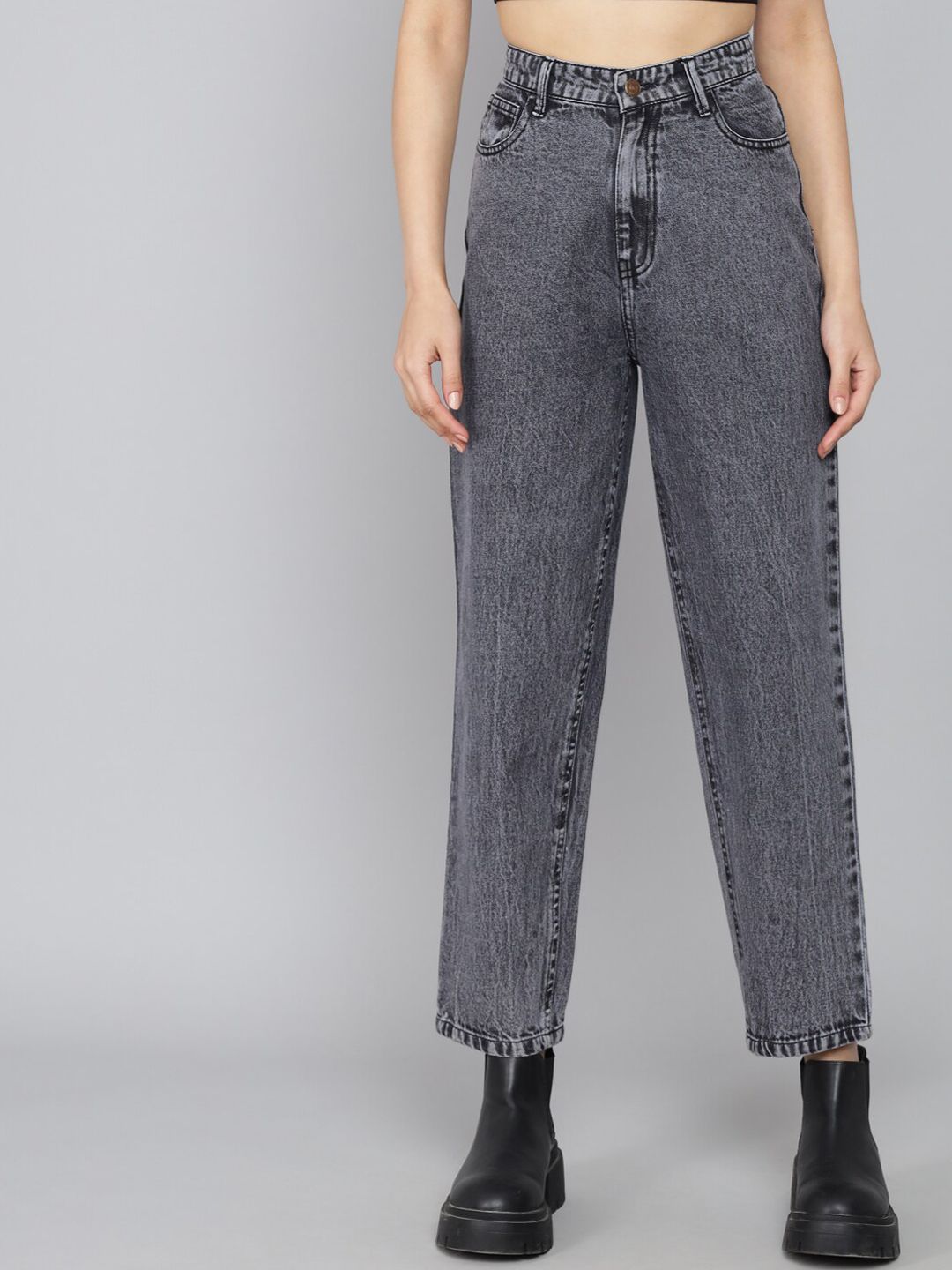 Kotty Women Black High-Rise Light Fade Jeans