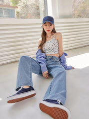 Kotty Women Jean Straight Fit High-Rise Clean Look Stretchable Jeans