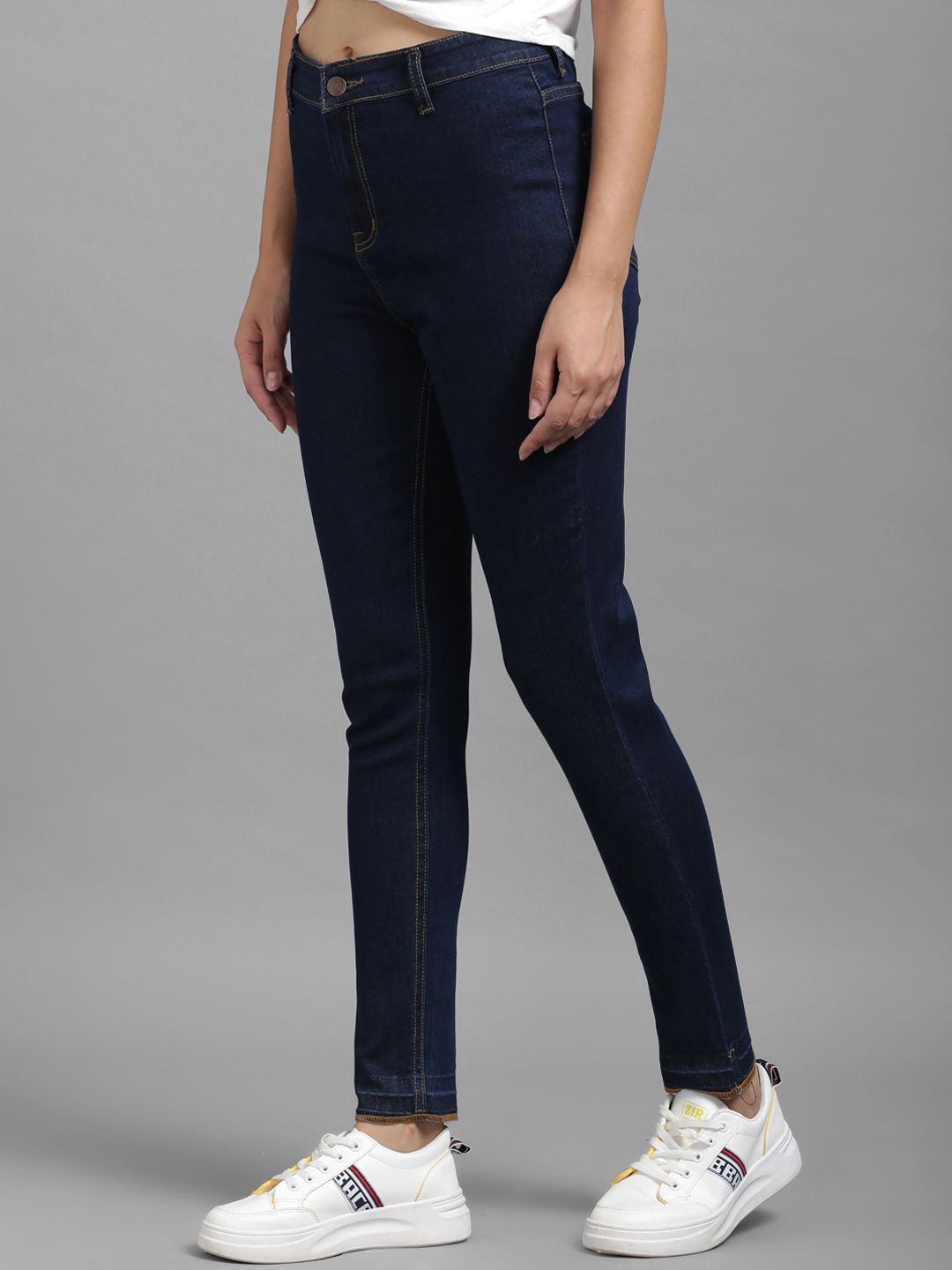 Kotty Women Navy Blue Skinny Fit High-Rise Clean Look Jeans