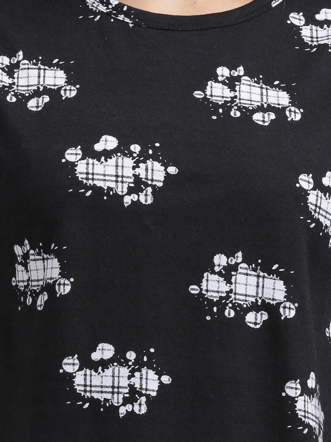 Kotty Women Black Printed Night suit