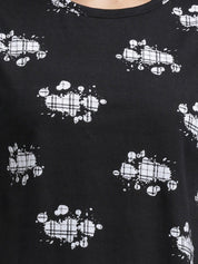 Kotty Women Black Printed Night suit