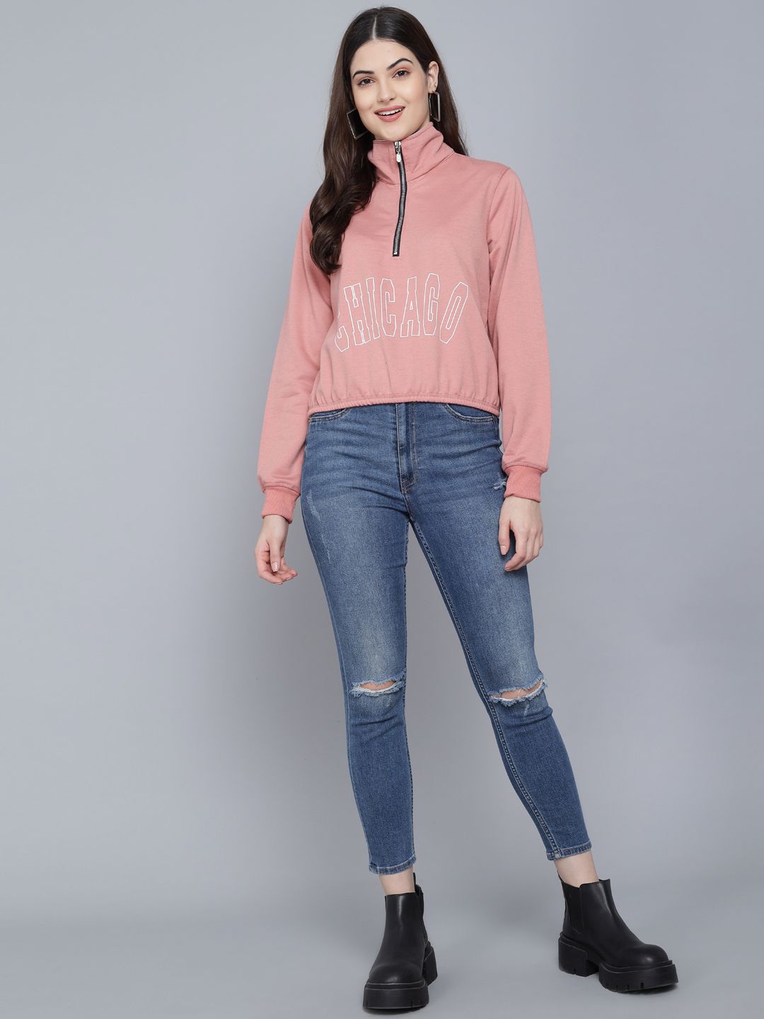 Kotty Women Pink Printed Sweatshirt