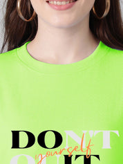 Kotty Typography Printed Drop-Shoulder Sleeves T-shirt