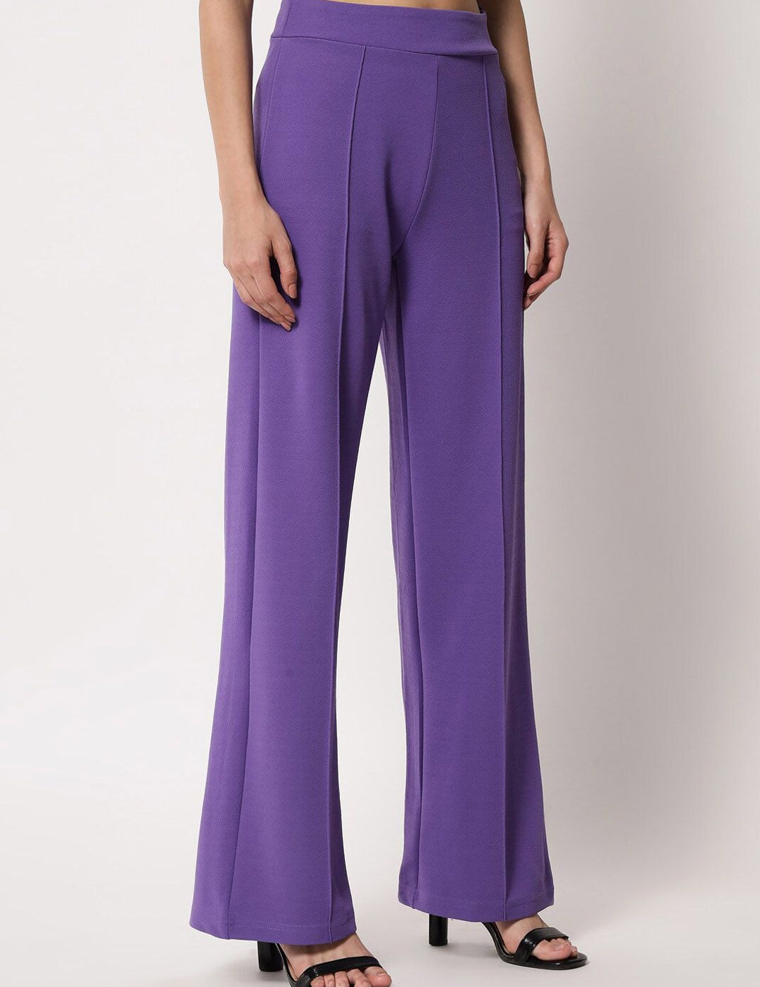 Kotty Women Relaxed Straight Leg Straight Fit High-Rise Easy Wash Trousers