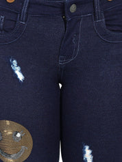 Kotty Women Blue Solid Regular Fit Denim Shorts