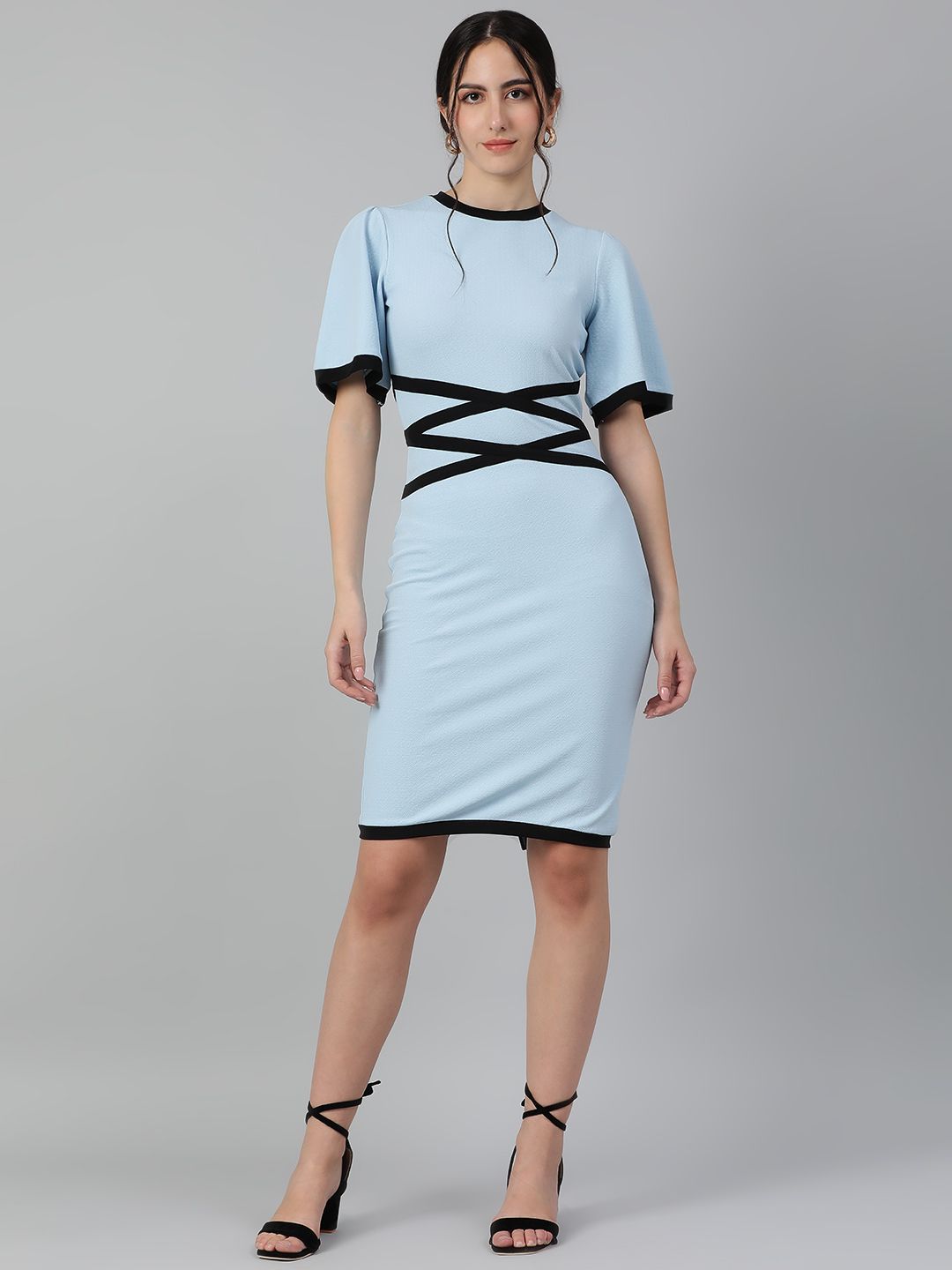 Kotty Flared Sleeves Sheath Dress