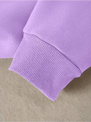 Kotty Lavender & White Graphic Printed Fleece Sweatshirt