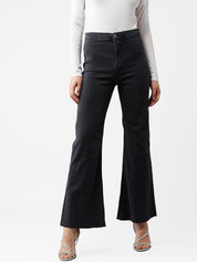 Kotty Women Black Bootcut High-Rise Clean Look Jeans