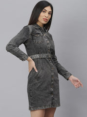 Kotty Women Black Solid Shirt Dress