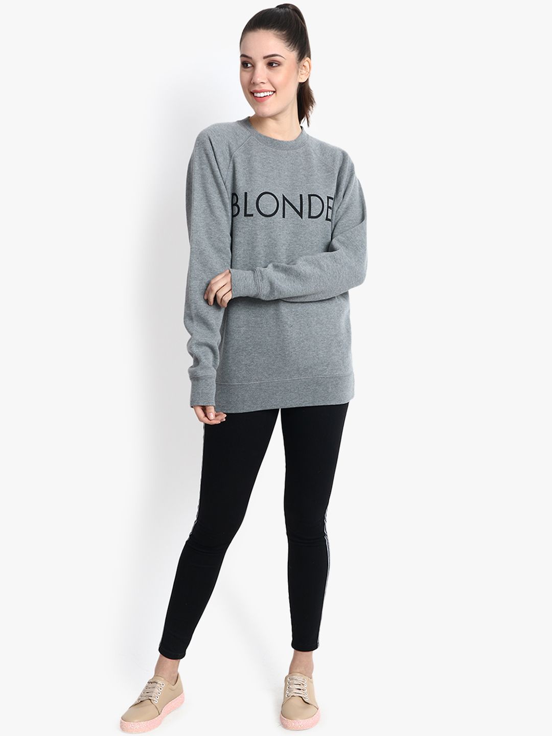 Kotty Women Grey Printed Sweatshirt