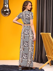 Kotty Ethnic Motifs Printed V Neck Top With Skirt