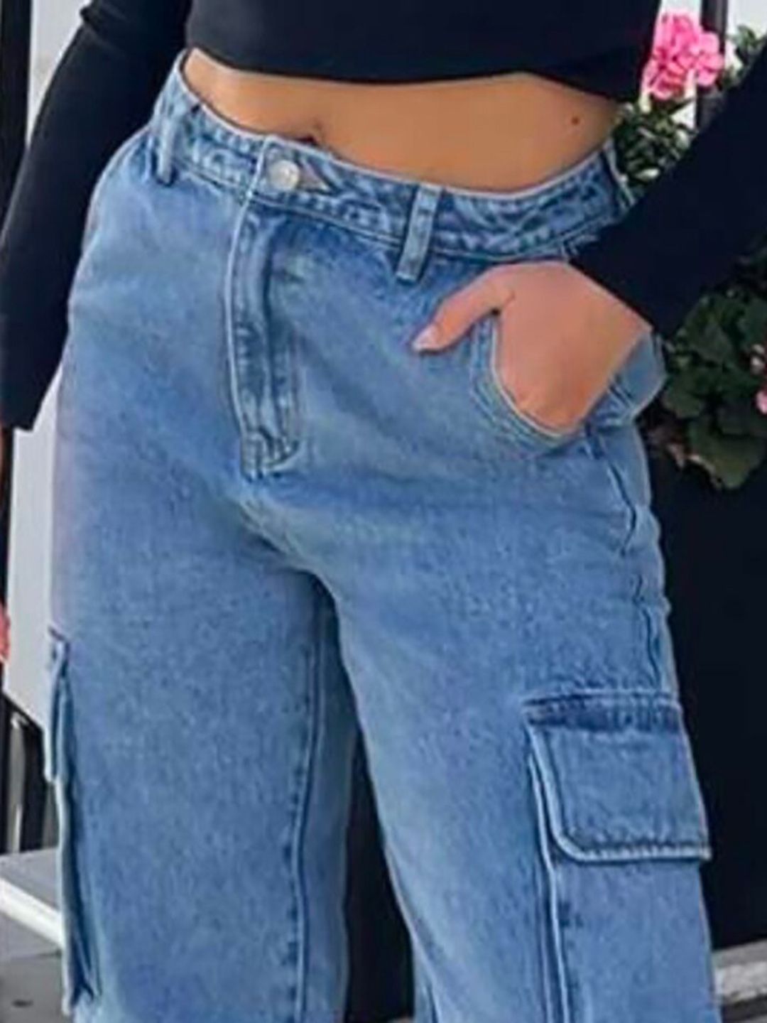 Kotty Women Blue Jean High-Rise Stretchable Jogger