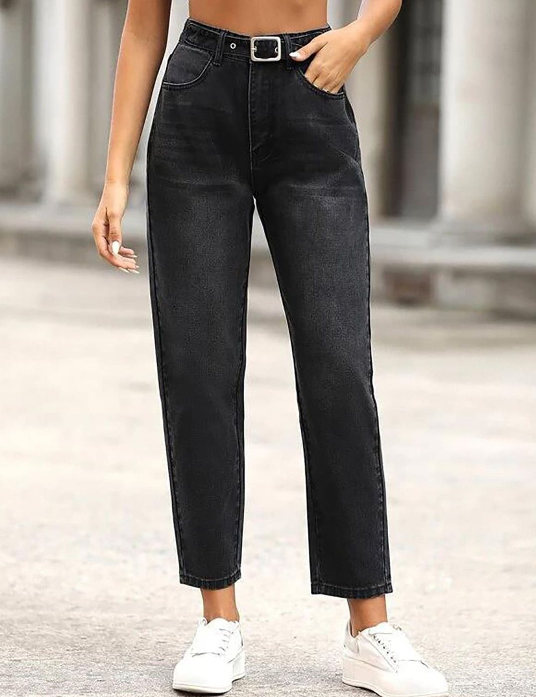 Kotty Women Jean Regular Fit High-Rise Light Fade Cotton Lycra Blend Jeans