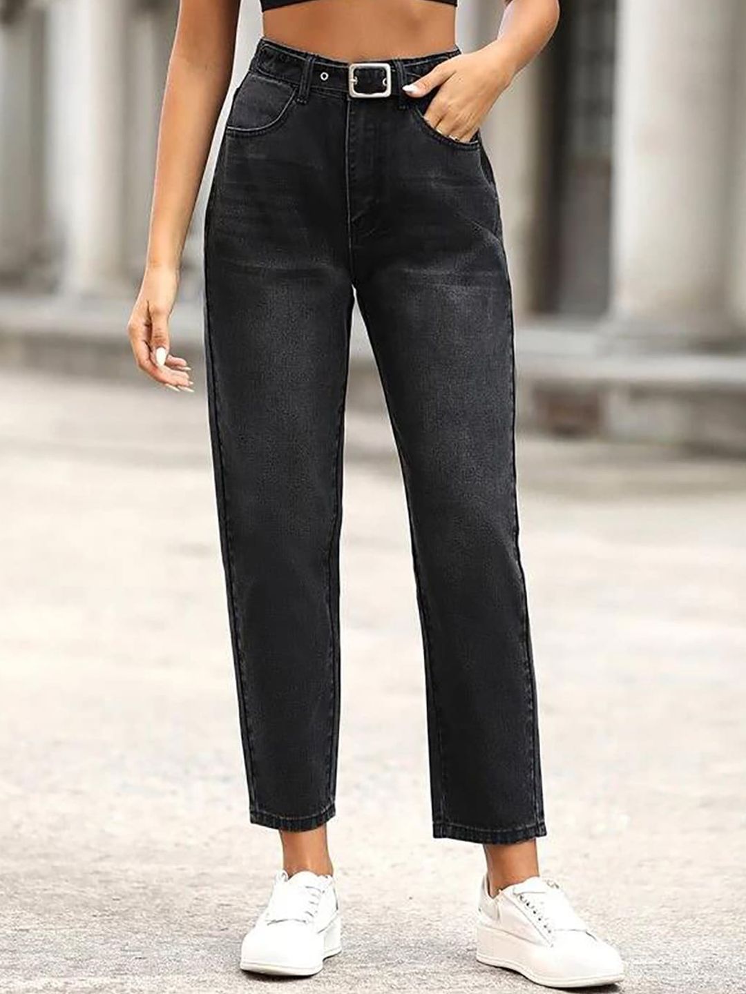 Kotty Women Jean Regular Fit High-Rise Light Fade Cotton Lycra Blend Jeans