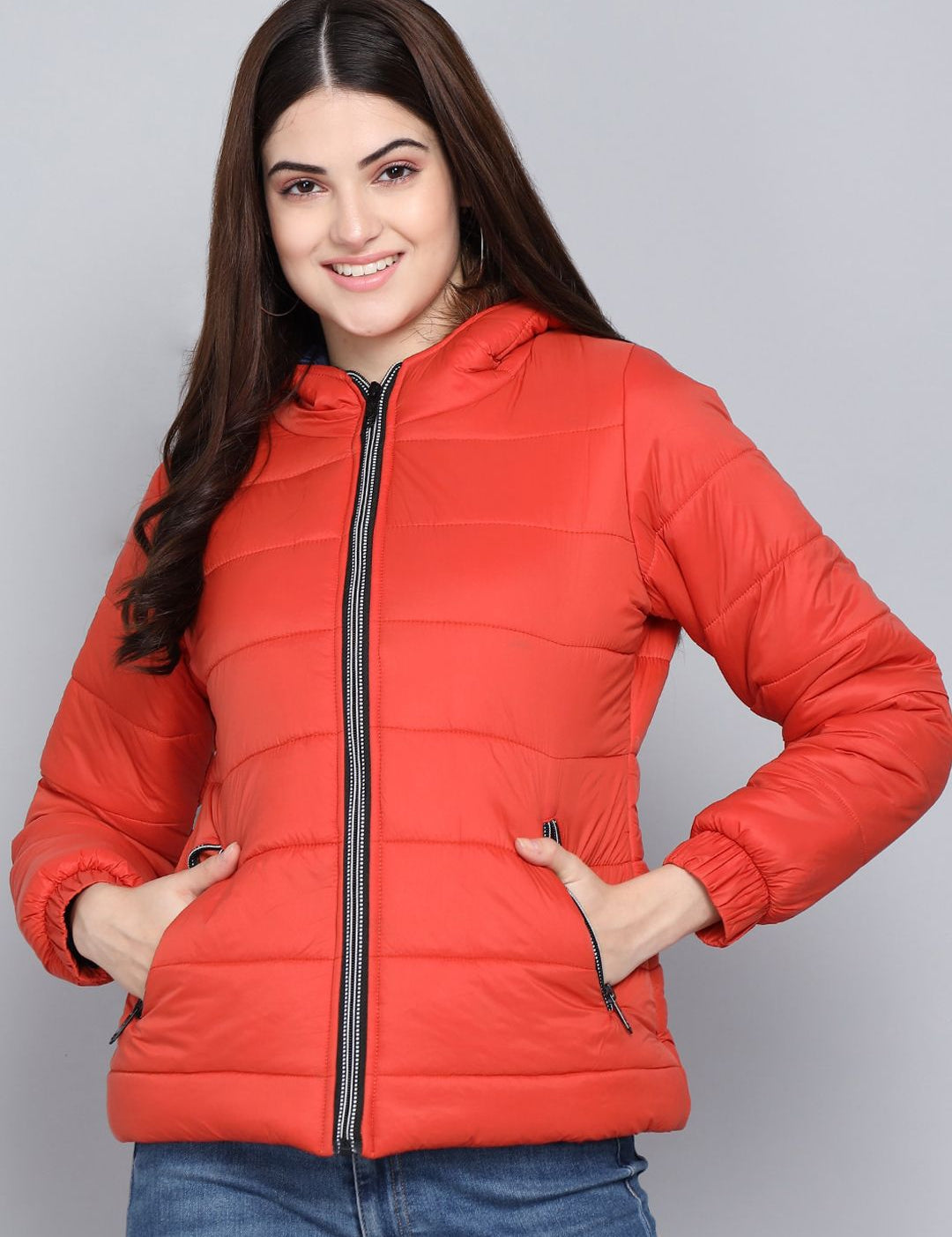 Kotty Women Orange Outdoor Puffer Jacket