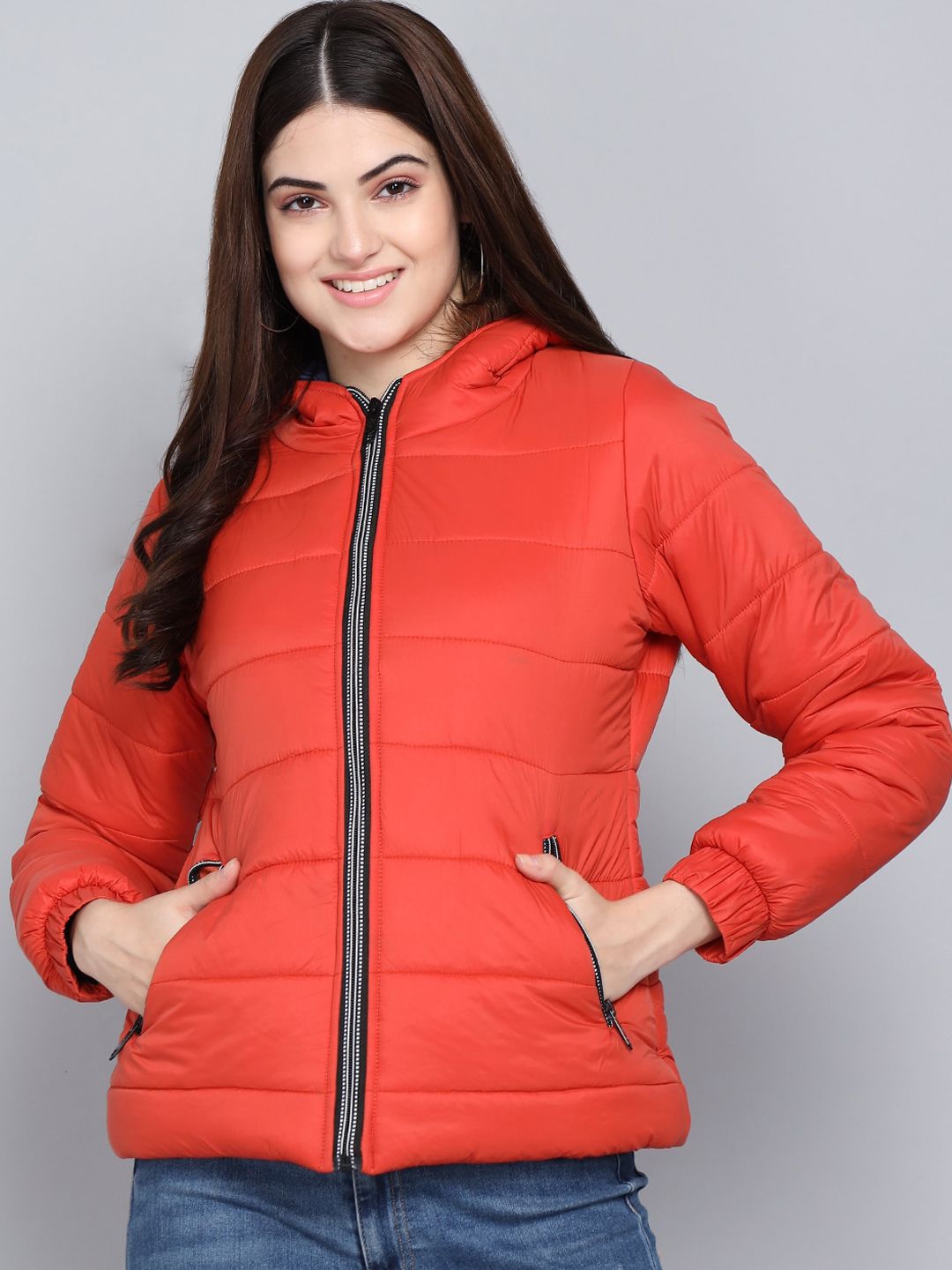Kotty Women Orange Outdoor Puffer Jacket