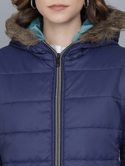 Kotty Women Navy Blue Lightweight Puffer Jacket