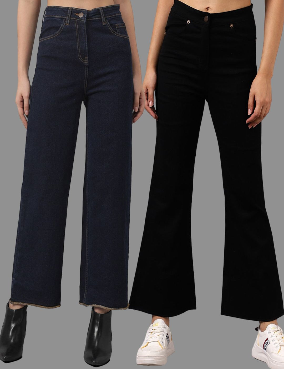 Kotty Women Pack Of 2 Flared High-Rise Dark Shade Stretchable Jeans