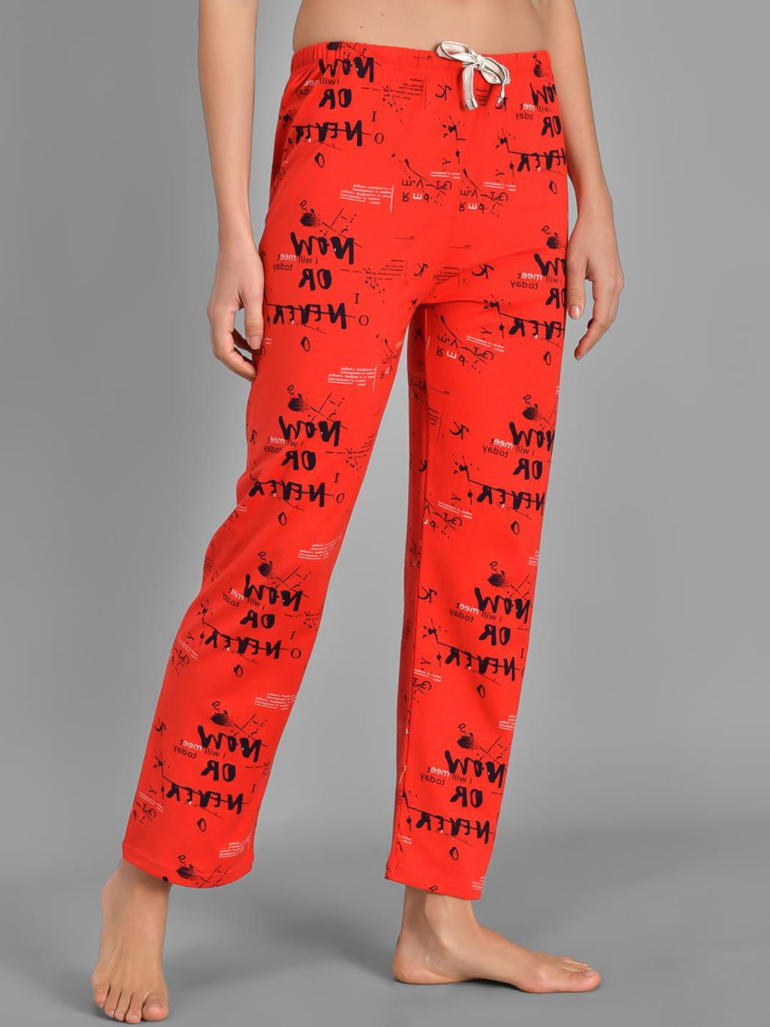 Kotty Red Printed Lounge Pants
