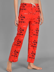 Kotty Red Printed Lounge Pants